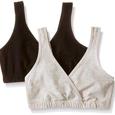 Primary Girl Women's Maternity to Nursing Rest Bra (Pack of 2), Black/Grey, X-Large